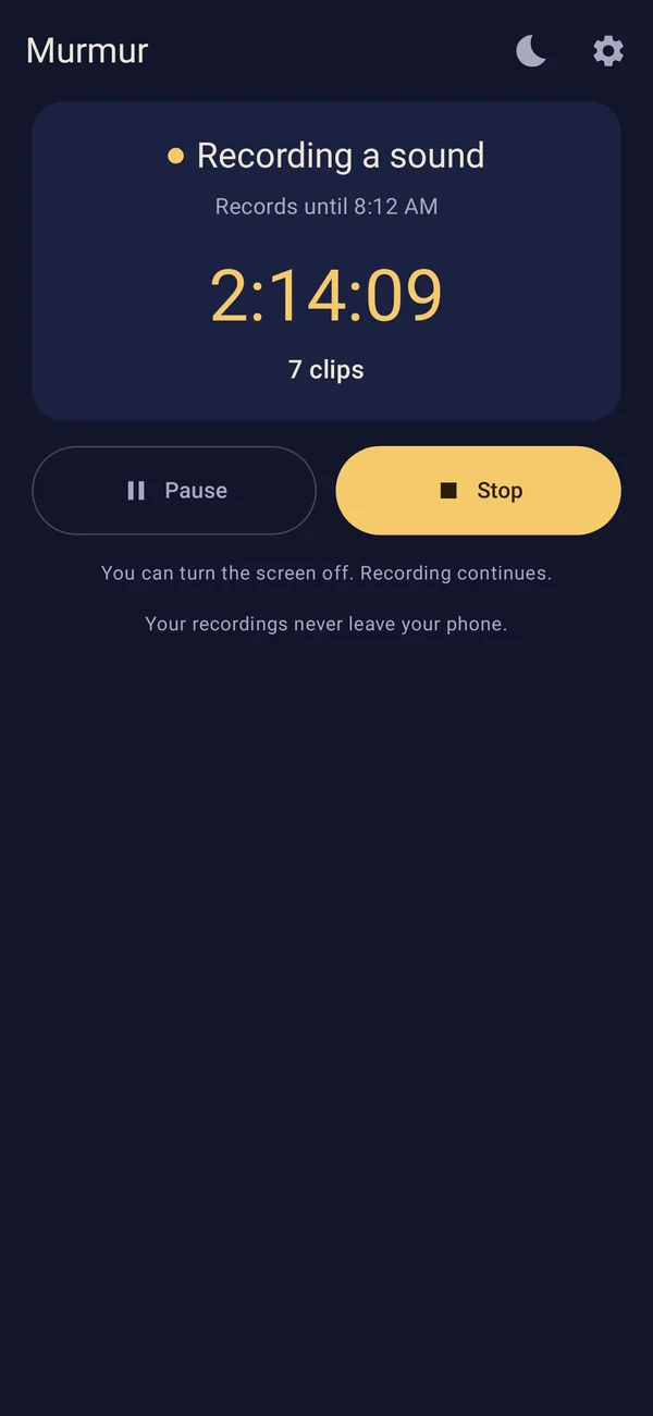 Recording with the screen off