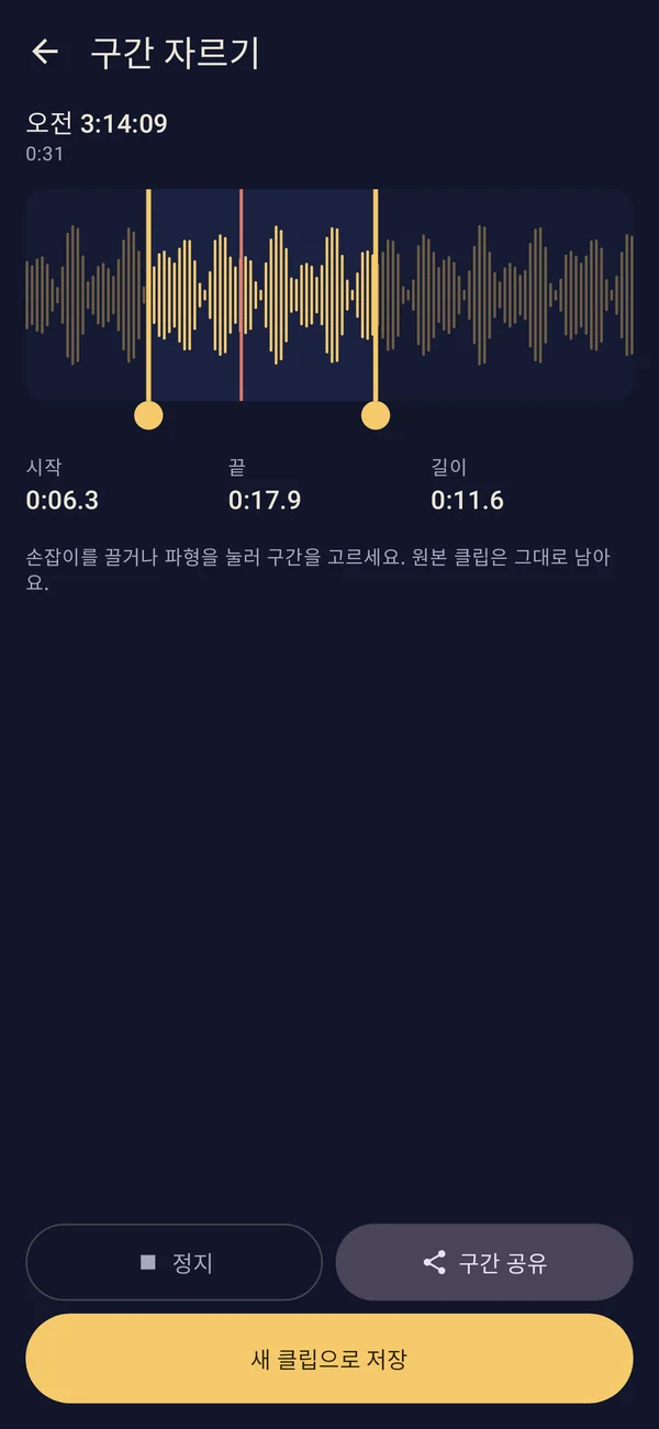 원하는 구간만 잘라 저장(Pro)