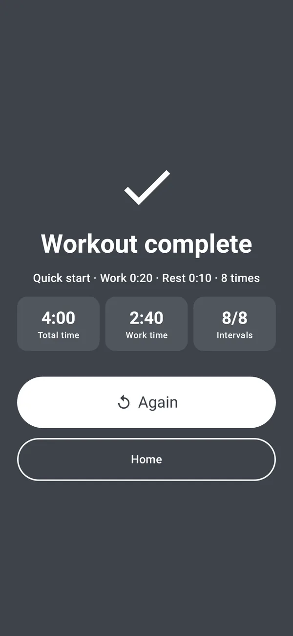 Workout complete