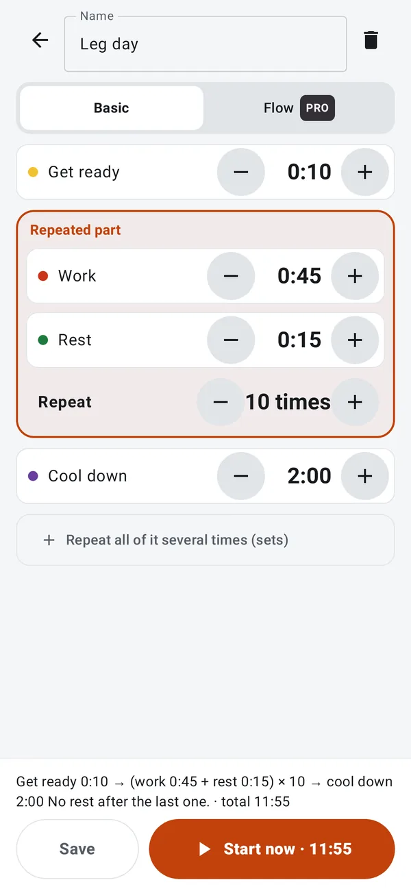 Workout editor